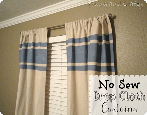 No Sew Drop Cloth Curtains