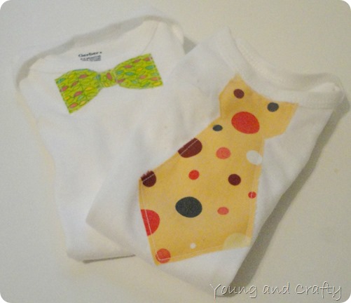 Applique tie onesies 3